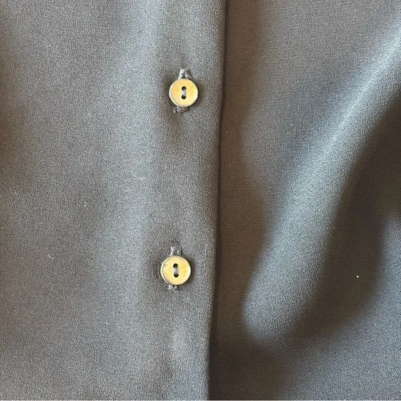 VINTAGE NEIMAN MARCUS Women’s Sheer‎ Black Long Sleeve Peplum Beaded Blouse Sz 4 - Picture 10 of 16